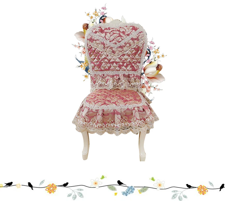RUBIROME 1 комплект Наволочка на стул европейский стиль с кружевом декоративное сиденье домашний декор для свадебной вечеринки банкета столовой