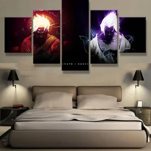 5 Piece Canvas Art Naruto VS Sasuke Anime Paintings On Canvas Wall Art For Home Decorations Wall Decor