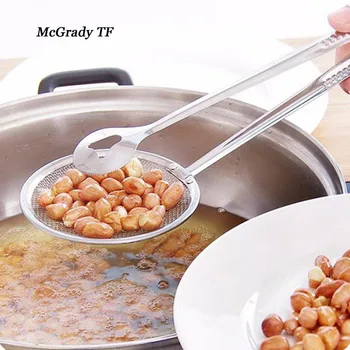 

Filter Spoon With Food Clip Kitchen Oil-Frying BBQ Filter Stainless Steel Clamp Strainer Set Kitchen Tongs Kitchen Tools