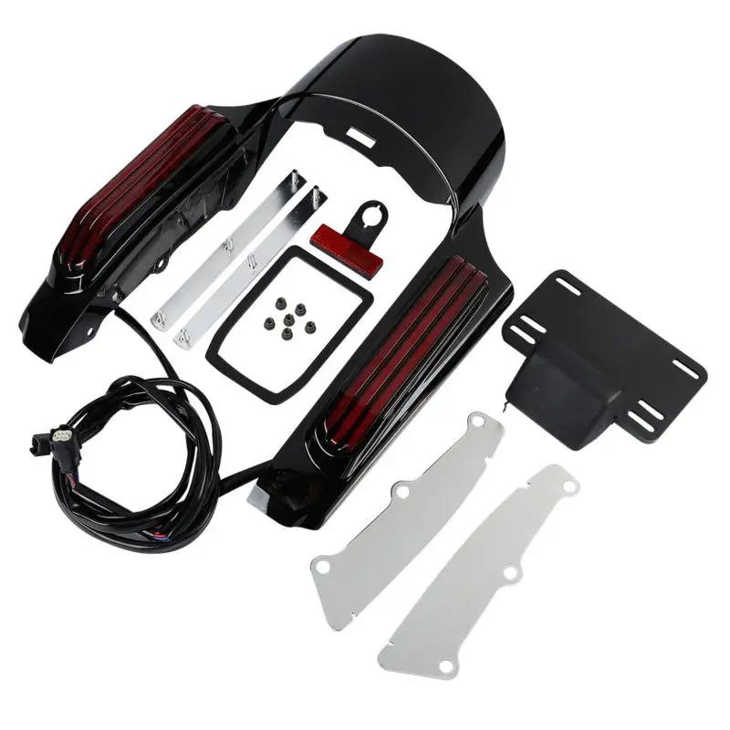 LED Black Rear Fender Fascia Set For Harley Touring Electra Road Glide 2014-2018 Motorcycle LED Black Rear Fender Fascia Set For Harley Touring Electra Road Glide 2014-2018 Motorcycle