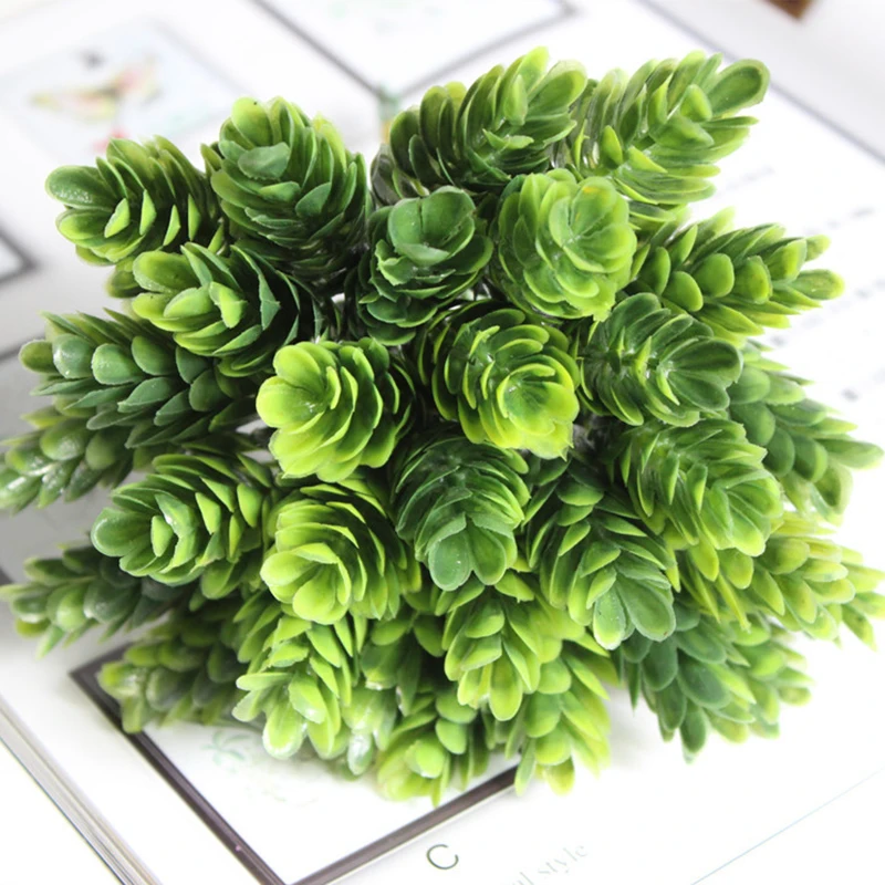 

30 Head 1 bundle Simulation Green Plant Artificial plastic Flower for DIY Home table Decoration wedding Artificial Flower P20