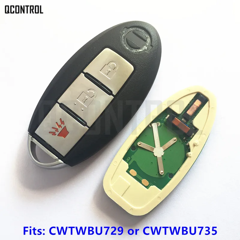 Интеллектуальный Автомобильный ключ дистанционного управления QCONTROL для Nissan Tiida Qashqai Altima Maxima Sentra Teana Xtrail FCC ID: CWTWBU729 или CWTWBU735