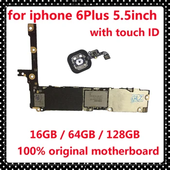 

original motherboard for iphone 6 Plus 6Plus 16gb 64gb 128gb Free iCloud unlocked mainboard with / without Touch ID IOS system