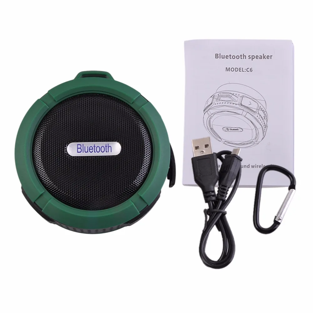 

Portable Waterproof Outdoor Wireless Bluetooth Speaker C6 Sucting Computer Mobile Phone Speaker Support TF Card High Quality!