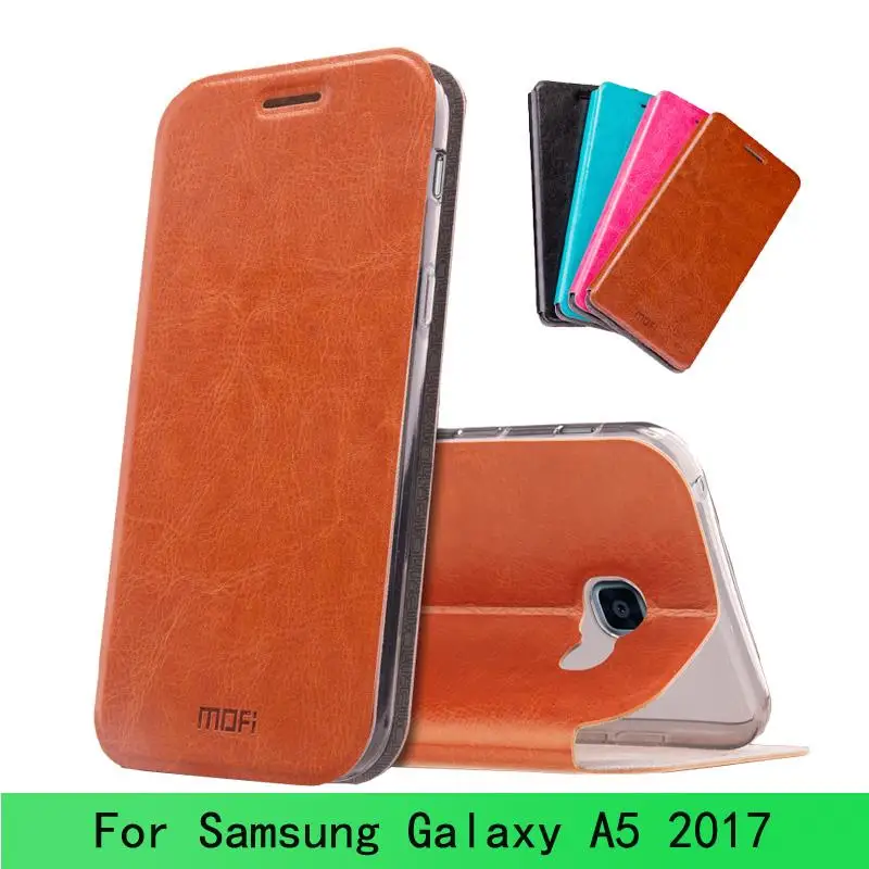 

Mofi For Samsung Galaxy A5 2017 Case Hight Quality Flip PU Leather Stand Case For Samsung A5 2017 Book Style Cell Phone Cover