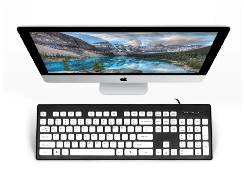KuWFi 104 ключей 1,5 м USB Проводная клавиатура ультра-тонкая Офисная Клавиатура игровая клавиатура для Apple Планшетные ПК WindowsXP/7/8/10 Mac10.2