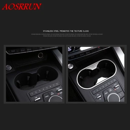 

Car styling ABS Chrome Glass Cup Frame Covers 3D Stickers Interior Decoration Panel Sequins For Audi A4 b9 2016 2017 Accessories
