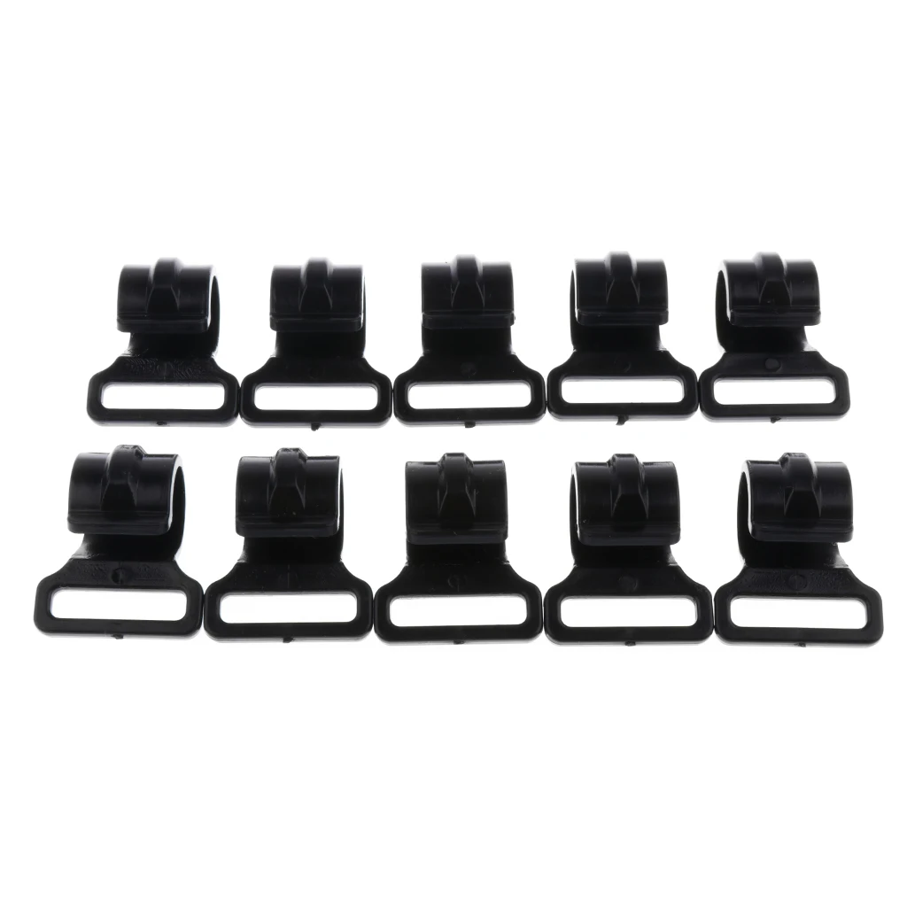 10pcs 2.5cm Tent Suspension Hooks Awning Pole Inner Hanger Clips Survival Tent Emergency Fasteners C Shaped Clip Durable Tool