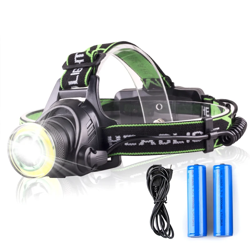 

Blackube Headlamp Super Bright adjustable Zoomable LED+COB CREE L2/T6 Waterproof Headlight With Usb charger Rechargeable Battery