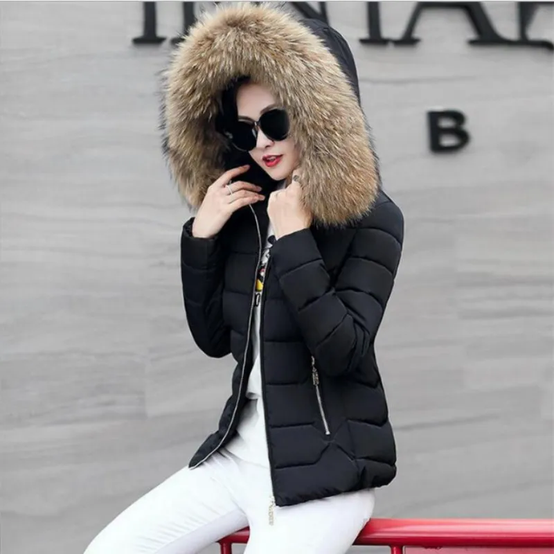 2018 New Winter Jacket Women Faux Fur Hooded Parka Coats Female Long Sleeve Thick Warm Snow Wear Jacket Coat Mujer Quilted Tops