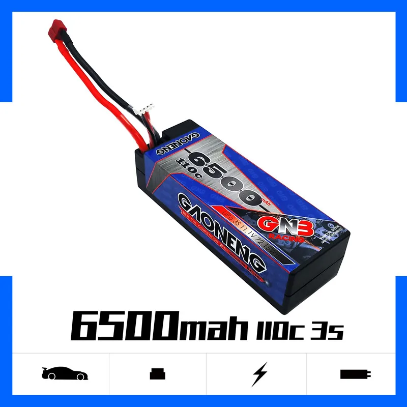 

Gaoneng GNB 6500mAh 3S1P 11.1V 110C/220C Hardcase LiPo Battery Deans Connectors T Plug for RC Car four drive off-road RC Boat