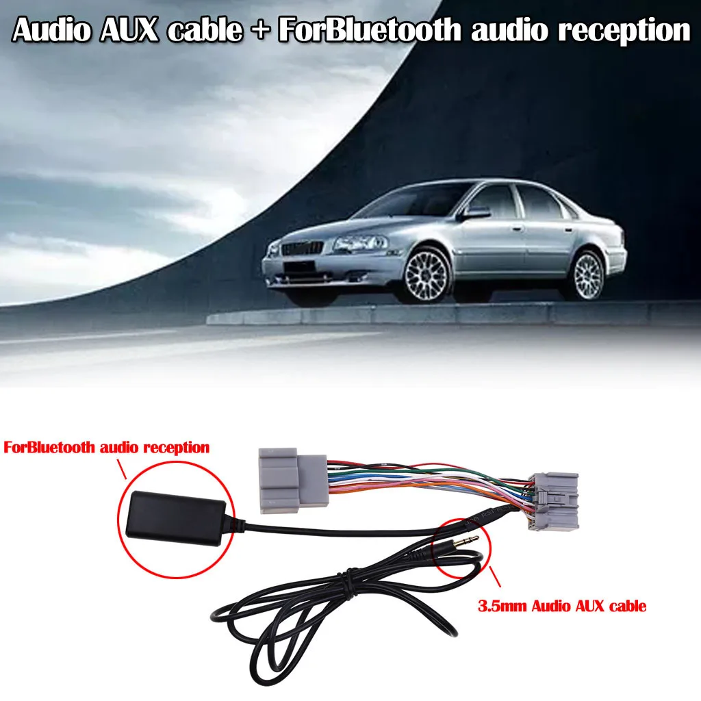 Для музыкальный модуль Bluetooth AUX 3,5 мм аудио адаптер кабель для Volvo C S V CX серии 30 40 50 60 70 аудио AUX линии автомобильные аксессуары