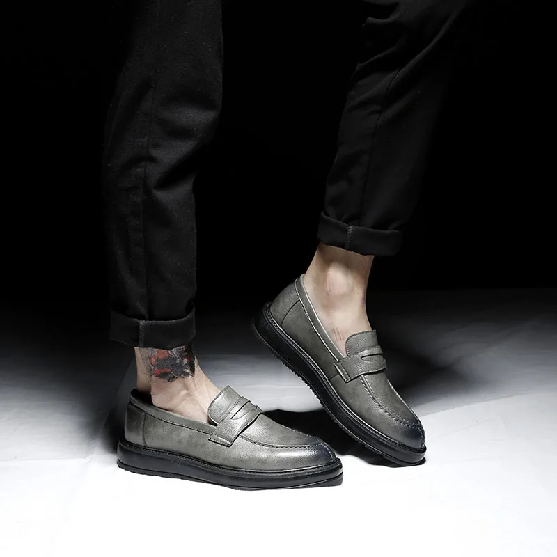 Мужские классические деловые туфли в стиле ретро; Кожаные Туфли с круглым носком; Мужские модельные туфли-оксфорды