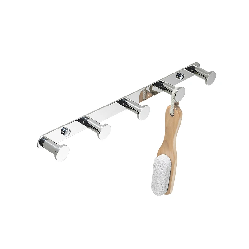 

AUSWIND Modern 304 stainless steel polish silver coat hooks round 4-6hooks clothes hooks Punch or free Punch bathroom products