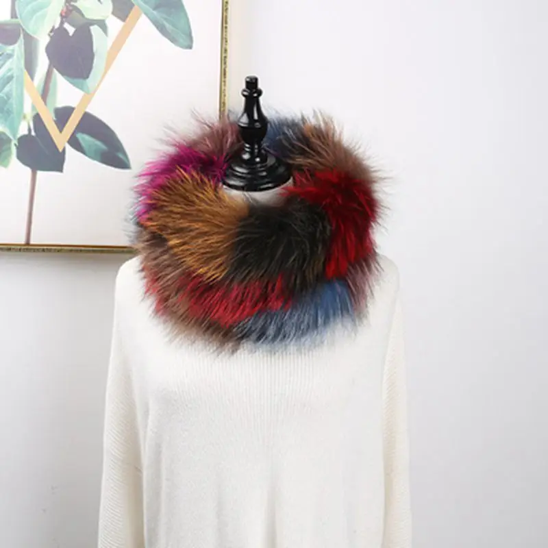 

New arrival lady winter natural fox fur headwear real fur neckwarmer multi color silver red fox collar scarf thick warm