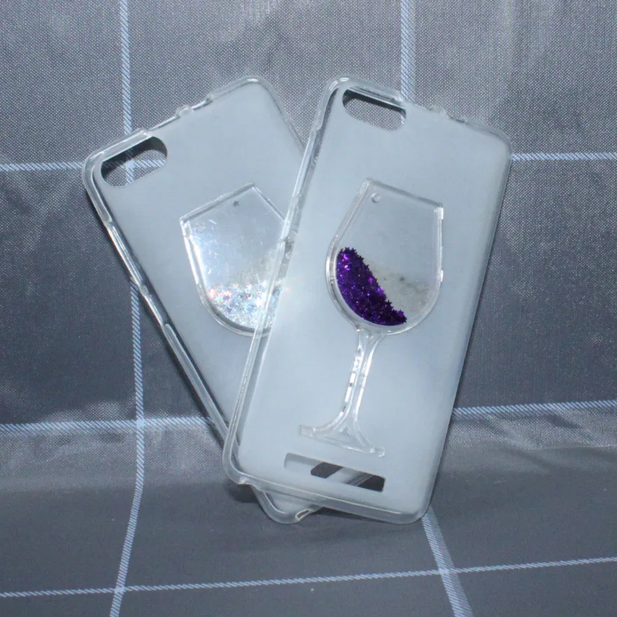 

Red Wine Cup Dynamic Liquid Bling Glitter Quicksand Moving Star Cover For BQ Strike BQS 5020 BQS-5020 5.0''3D Cup Phone Case
