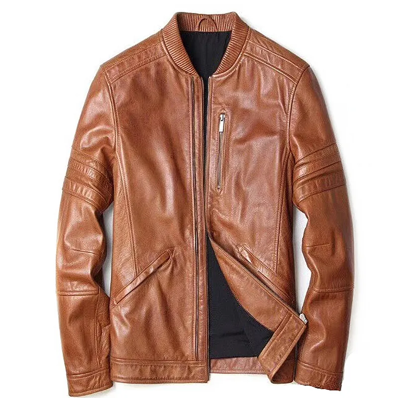 Best Abou Anbow Hand rubbing Turkish Cowhide Genuine Leather Jacket Mens Moto & Biker Short Model High-quality Overcoat Plus Suze 2