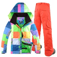 Зимняя двойная плата одежда для сноуборда Мужская цветная водонепроницаемая ветрозащитная Лыжная одежда южнокорейский спортивный костюм для отдыха