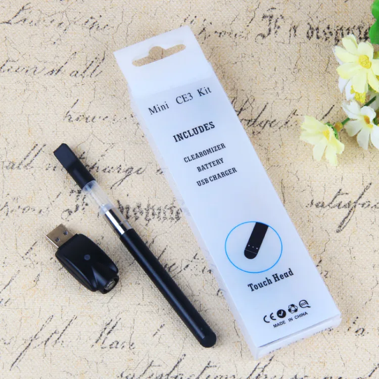 wholesale Mini CE3 Touch Head Vaporizer Kit 280mah Build in Battery 1ml atomizer Empty cartridge touch battery E Cigarettes  (1)