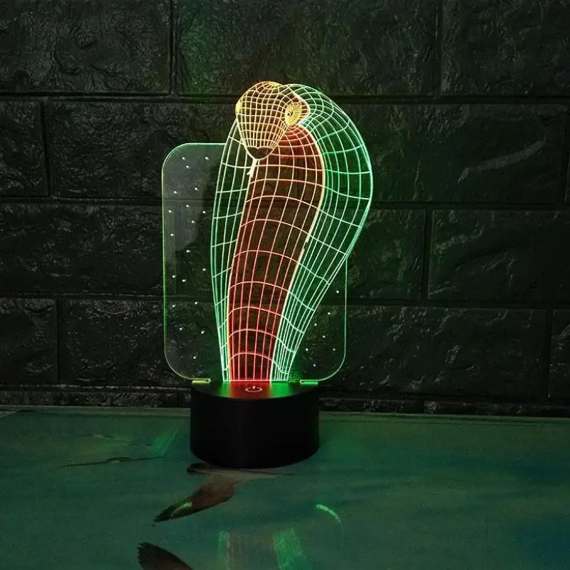 

Eyes Snake King Creative Table Lamps Seven Color Touch Charging Desk Lamp Lovely 7 Color Change 3d Visual Night Light