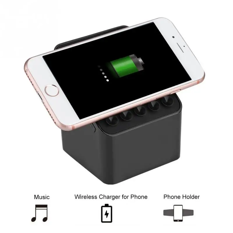3 in 1 Portable TWS Bluetooth Speaker with Phone Holder and Qi