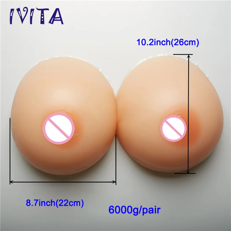 IVITA 6000g Large Breast Forms Silicone False Boobs Enhancer Crossdresser Drag Queen Transsexual Costume