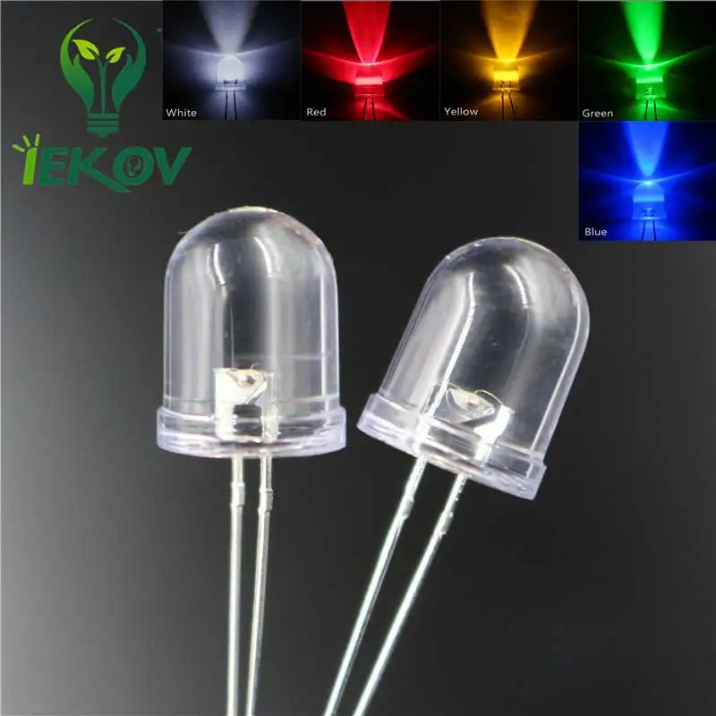 500pcs 10mm LED Water Clear Round top Transparent Pink Light Emitting Diodes