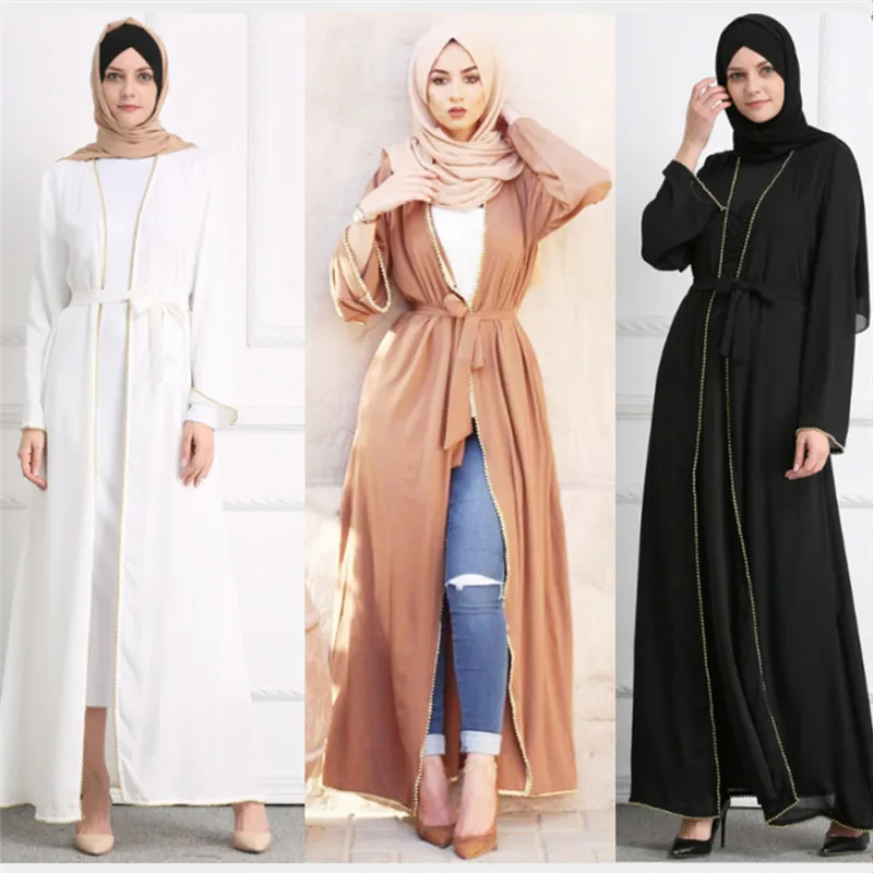 

Women Kaftan Dubai Muslim Dress Islamic Arab Elegant Pakistani Abaya Dress Cardigan Robe Turkish Hijab Islamic Prayer Clothing