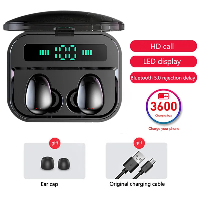 

Touch TWS True Wireless Earbuds Bluetooth 5.0 Earphones Mini TWS Waterproof Headfrees with 3600mAh Power Bank For All Phone