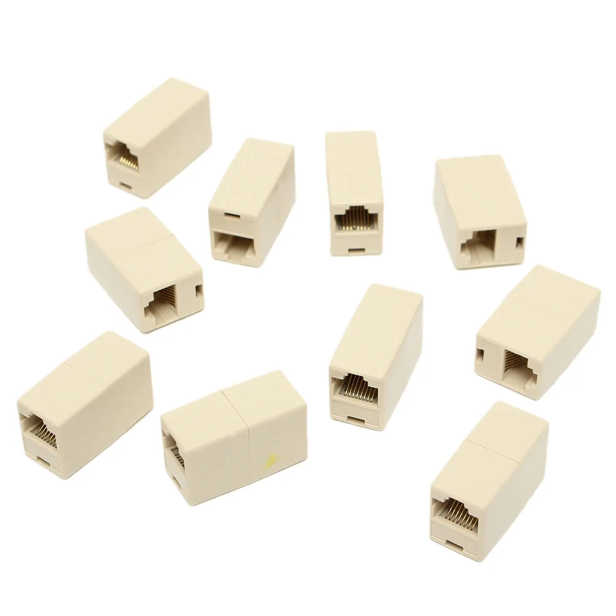 

Universal 10Pcs RJ45 Cat5e Straight Network Cable Ethernet LAN Coupler Joiner Female To Female Connector Best Promotion