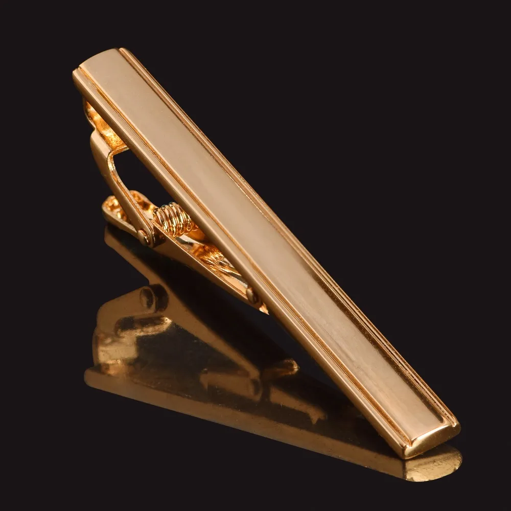 Luxury Gold color 60*6mm Tie Clip For Mens Wedding Gift Pin Clasp Tie