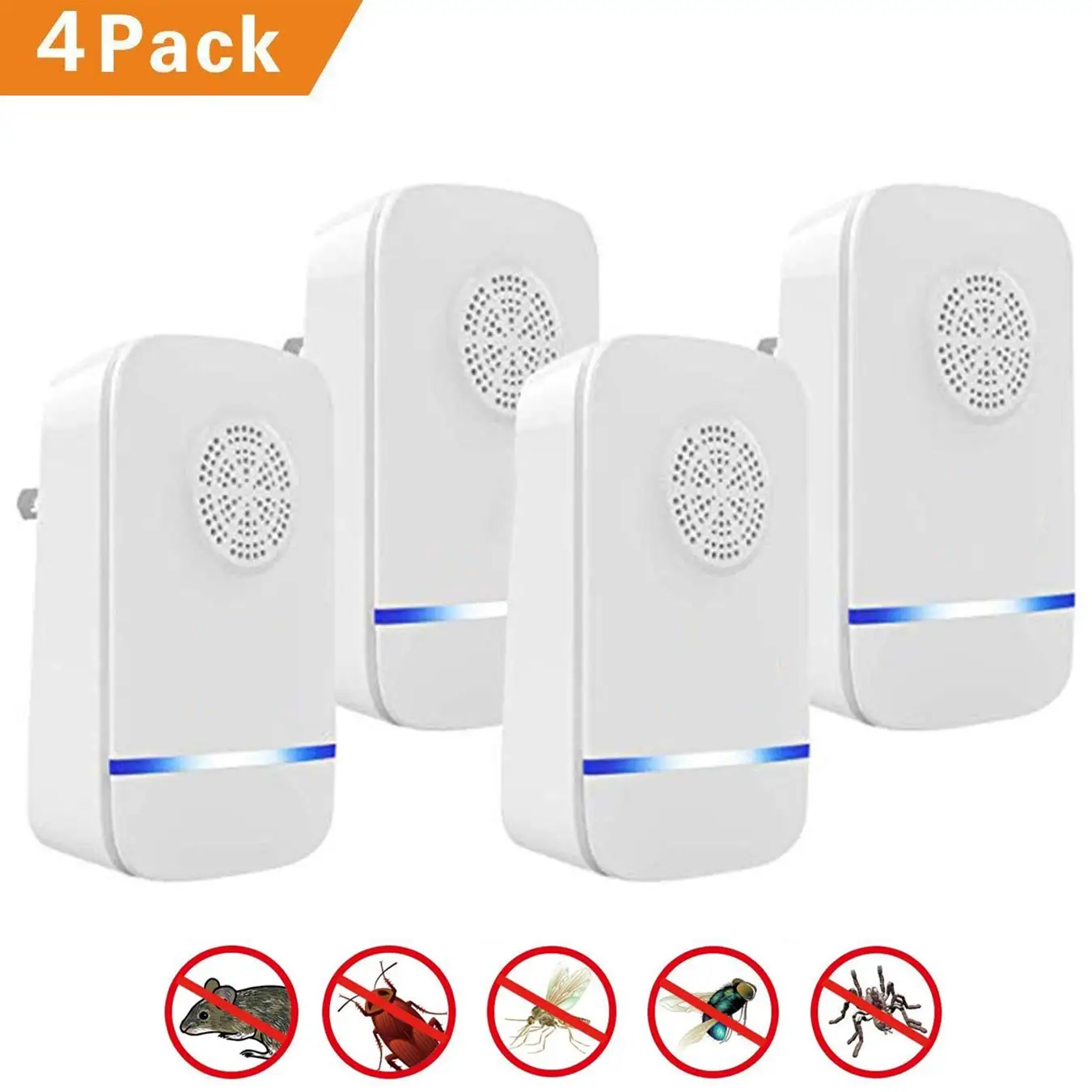 

1/4pcs Ultrasonic Electronic Pest Repeller Mosquito Mouse Rat Multi-function Rodent Insect Repellent Insect Cockroach US EU Plug