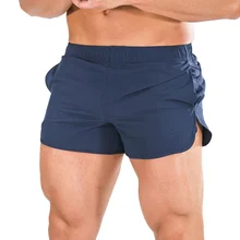 Мужские однотонные шорты для фитнеса Спортзалы, бодибилдинг легинсы для тренировок мужские беговое трико обтягивающее Короткие штаны Летние повседневные тонкие пляжные шорты