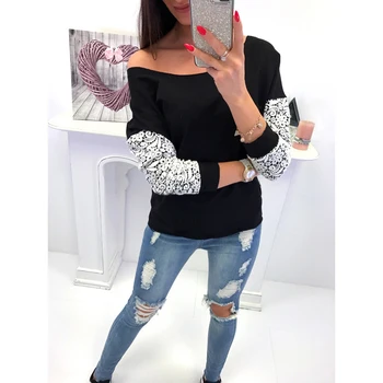 

Women Long Sleeve T-shirt Spring Autumn O Neck Slim Tops Shirt Casual Lace Patchwork Female T Shirt Tees SJ480V