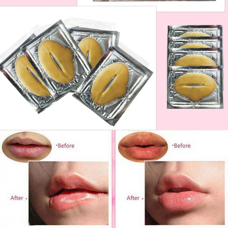 1pc Lip Masks Gold Sexy Crystal Lip Membrane Collagen Moisture Essence Lips Plumper Mask for Lip