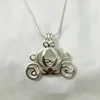 Solid 925 Silver Carriage Locket Cage Pendant Mounting DIY Can Open Sterling Silver Pumpkin Pearl Gem Bead Pendant Charm 1