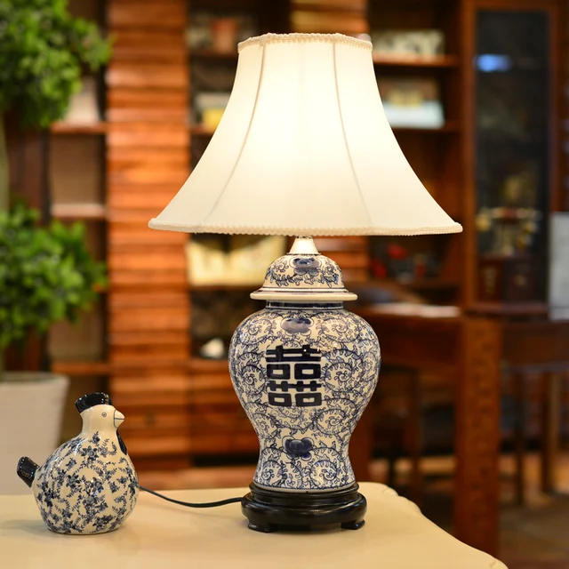 Chinese Traditional Blue White Porcelain Ginger Jar Table Lamps For Chinese Traditional Blue White Porcelain Ginger Jar Table Lamps For Bedroom