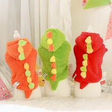 2015 Funny Cute Dog Hoodies Coat Little Dinosaur Sweater Fleece Clothes for Small Dog Puppy Cat Bichon Teddy Yorkshire Terriers