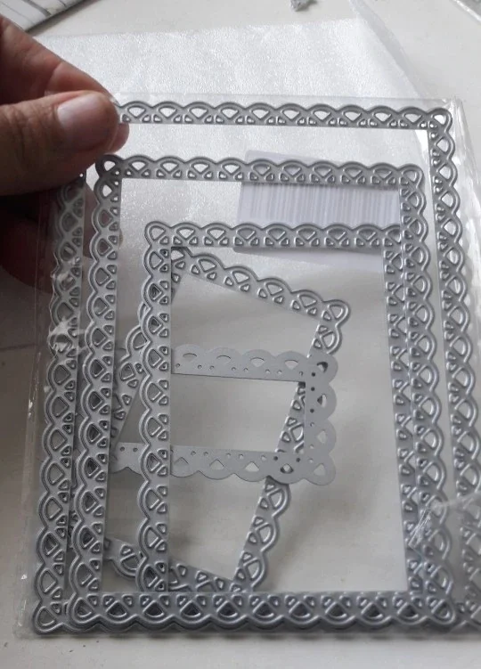 5pcs/set Laced Rectangle Frames Metal Cutting Dies for Scrapbooking DIY Photo Album Card Making Decorative Stencil New 2019