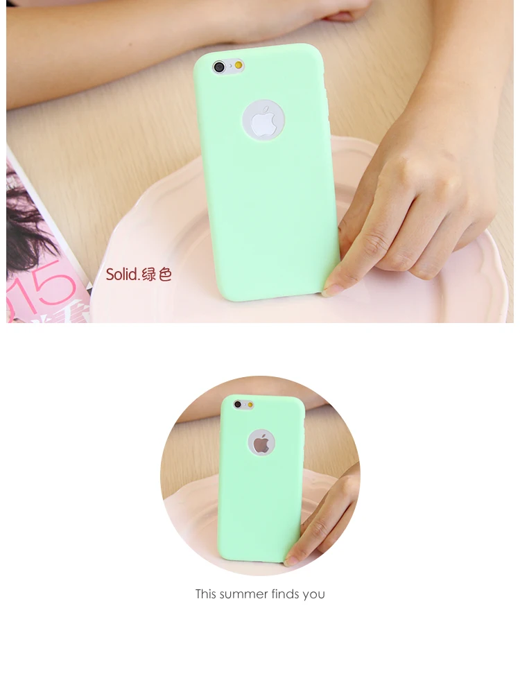 Lovely Girl Matte Candy Full Cover TPU Case for iPhone 7 6S plus 6 5 5S SE Soft TPU Silicone for iPhone 7 Case phone Coque Capa iphone se phone case