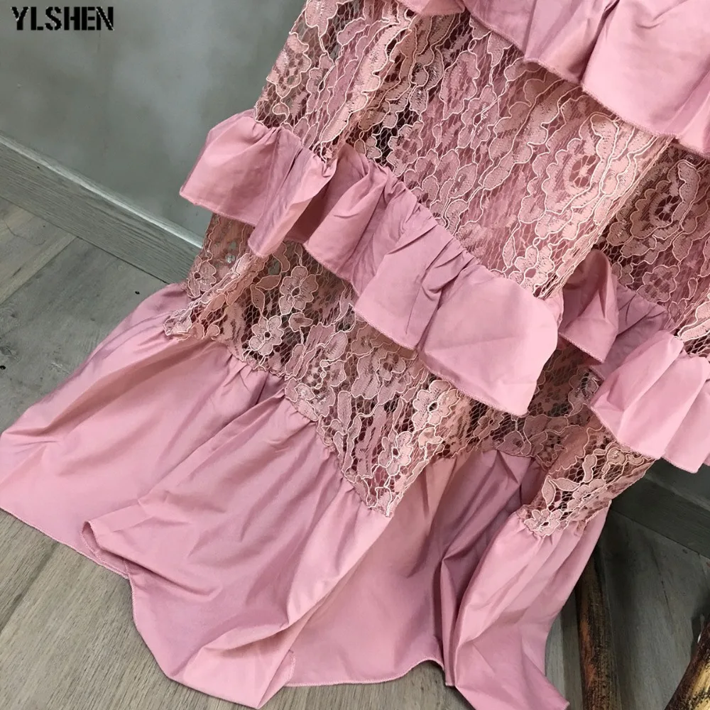 African Dresses for Women Dashiki Lace African Clothes Plus Size Fungus Edge Cake Africa Dress Africaine Robe Femme Long Dress 08