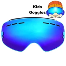 Детские профессиональные лыжные очки с двойными линзами Анти-туман УФ 400 лыжные очки для мальчиков и девочек лыжный сноуборд скейтборд очки