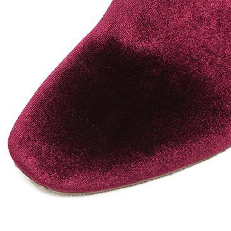 LALA IKAI Transparent Crystal Heel Short Boots Women Velvet High Heel Ankle Boot Fashion Women's Winter Boots (13)