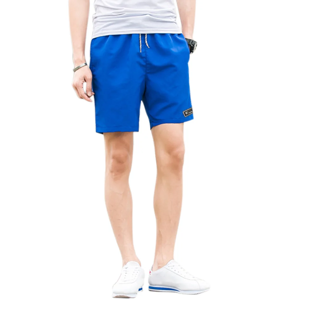 light blue Мужские спортивные короткие брюки с эластичным шнурком для тренировок на весну и лето TC21 - Цвет: light blue