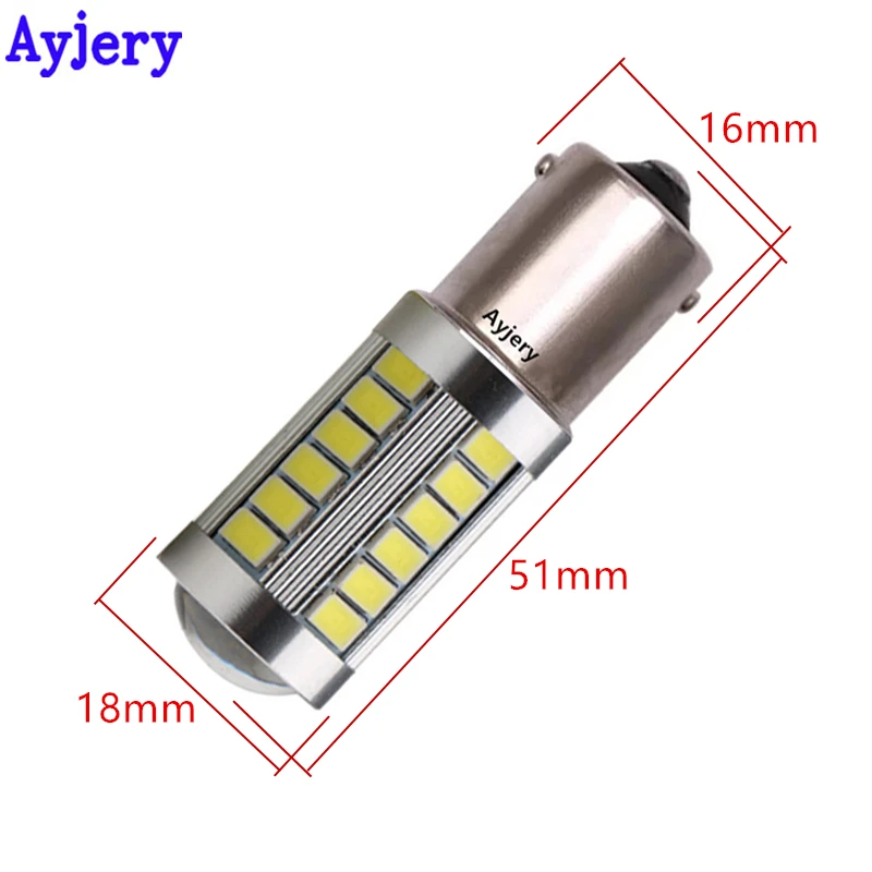 Ayjery 20 шт./лот S25 1156 BA15S 1157 BAY15D 5730 33 SMD с объективом авто Светодиодная лампа Парковка задние фонари 12 В Авто Обратный фонарь