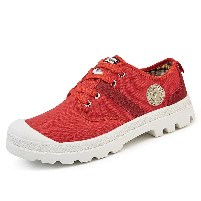 

Men denim canavs shoes summer low help fabric unisex camouflage teenagers military plimsolls high quality red male Espadrilles