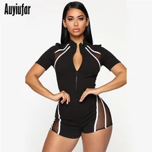 Auyiufar Women Bodysuit Mesh Patchwork Short Sleeve Streetwear Overalls Body for Women 2019 Black Short Rompers Jumpsuit Bodycon Auyiufar Women Bodysuit Mesh Patchwork Short Sleeve Streetwear Overalls Body for Women 2019 Black Short Rompers Jumpsuit Bodycon