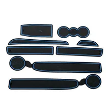 8X Car Door Groove Mat Gate Slot Pad Mat Cup Holder Floor Mats Decoration Interior Accessories For Skoda Octavia 2007-2014