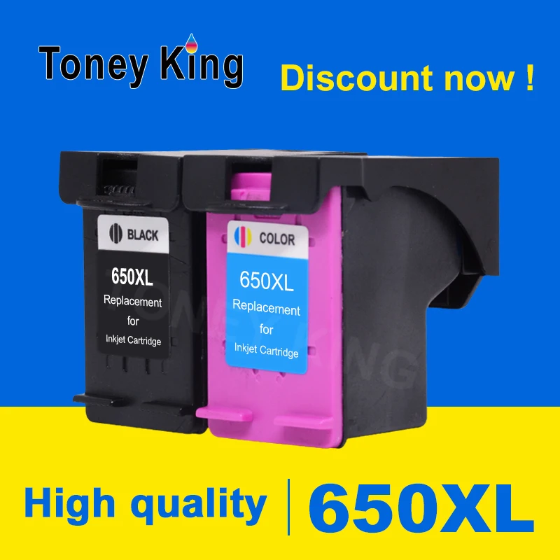 Toney King 650xl Refilled Ink Cartridge Replacement For Hp 650xl Inkjet