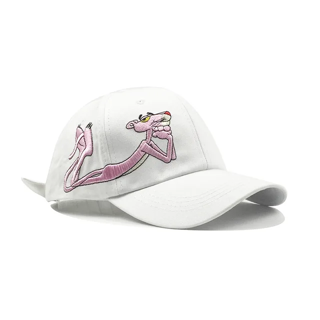New Fashion Cartoon Embroidered Pink Panther Baseball Cap Trend Brand